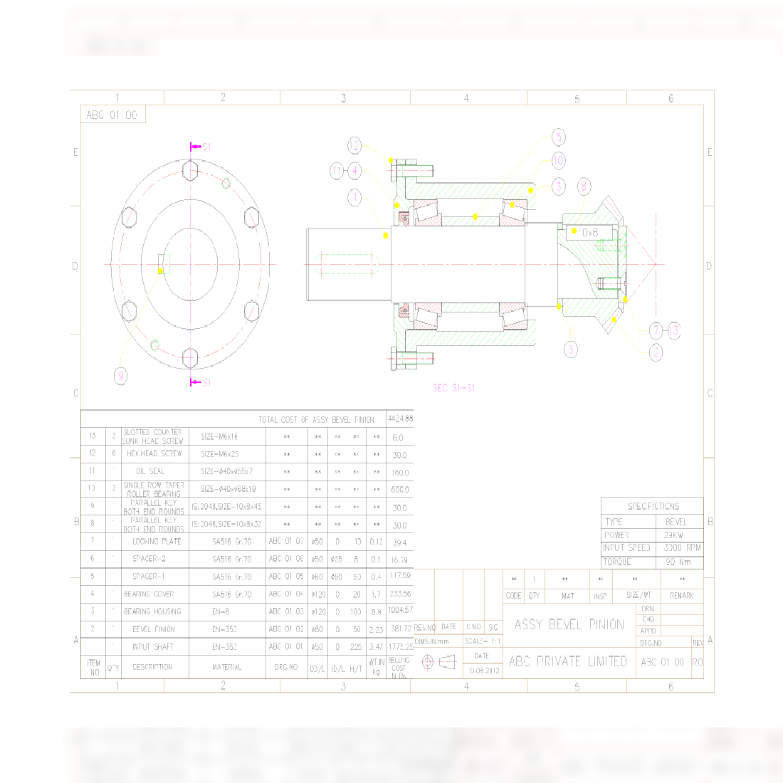 Bevel Pinion Assembly