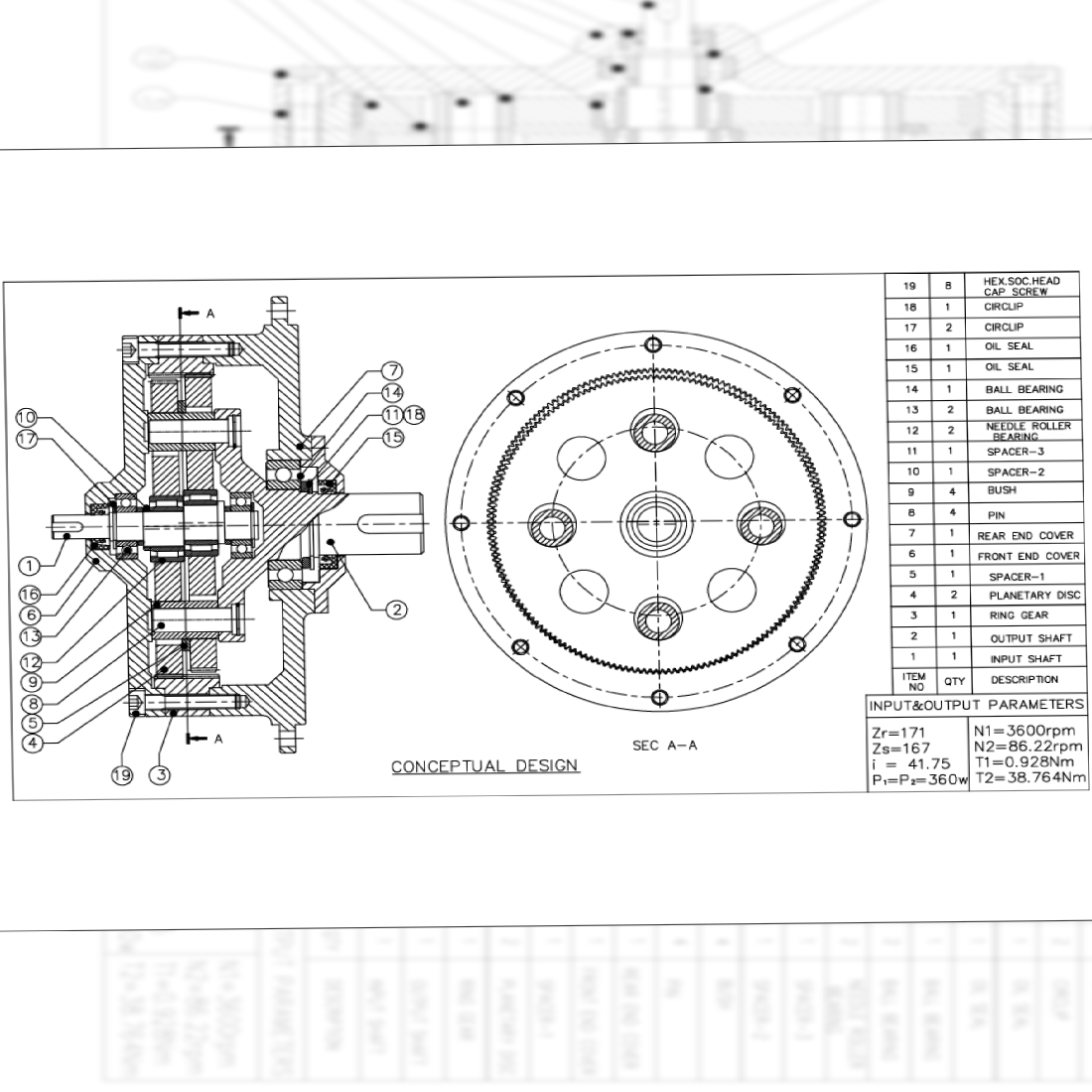 General assembly of gearbox